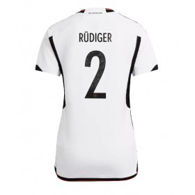 Damen Fußballbekleidung Deutschland Antonio Rudiger #2 Heimtrikot WM 2022 Kurzarm